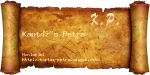 Kaptás Petra névjegykártya